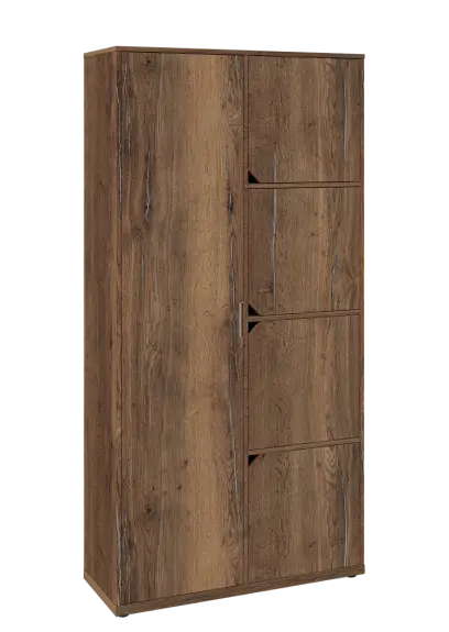 KSR6-82 L skříň šatní, 1x výsuvné ramínko, 4x dvířka, 2053x1022x400 mm, provedení levé, dub halifax cínový